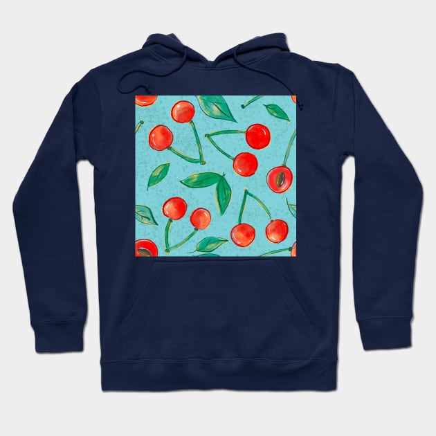 Watercolor Cherries Hoodie by Karla-Kiky